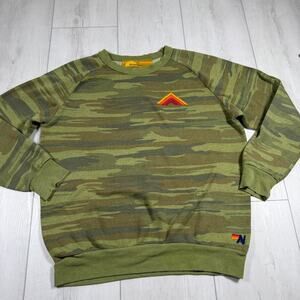 Aviator Nation Hoodie Mens/Adult XL Five Stripe Green Camo Full Zip Made in USA